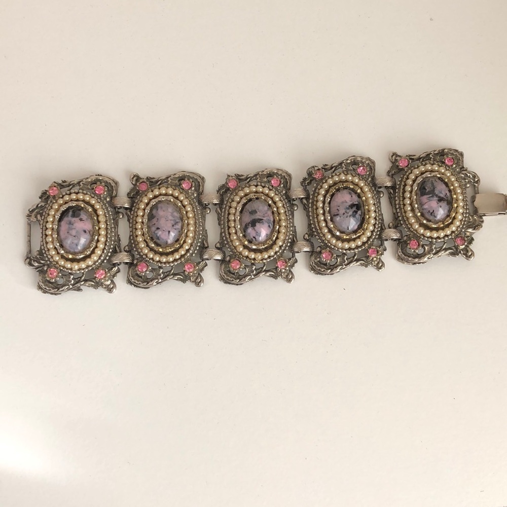Antique Western Purple and Pink Bracelet